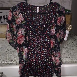 multi patterned shirt